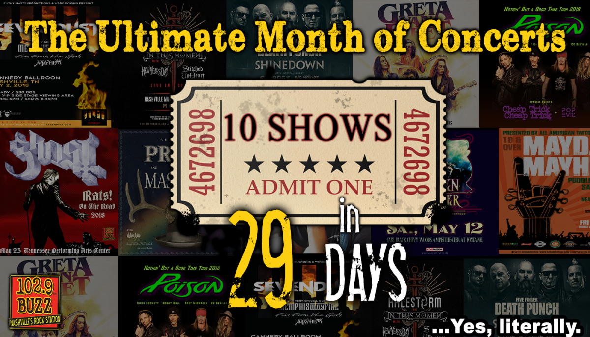 10 Shows in 29 Days: Register-To-Win