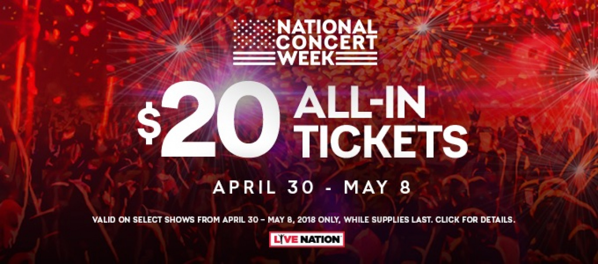 Live Nation National Concert Week RegisterToWin 102.9 The Buzz
