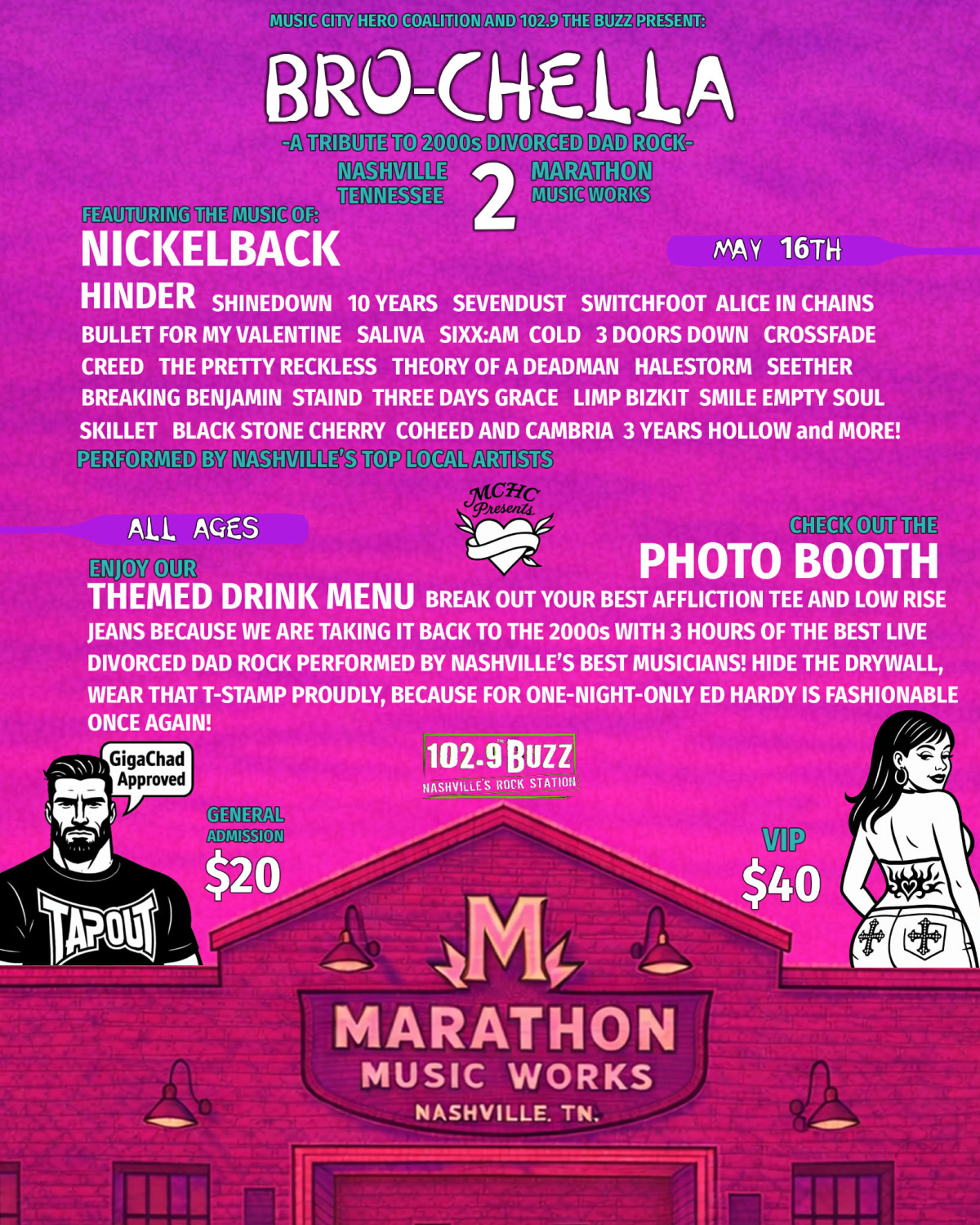 Music City Hero Coalition and 102.9 The Buzz Present: Bro-Chella 2